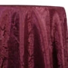 1pc - Damask Poly Table Linen 120" Round - Burgundy
