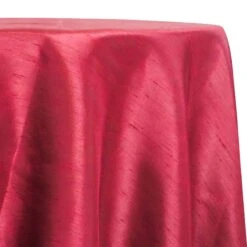 1pc - Shantung Satin (Reversible) Table Linen 132" Round - Burgundy