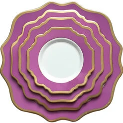 Casablanca Porcelain Collection In Berry/Gold