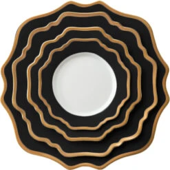 Casablanca Porcelain Collection In Black/Gold