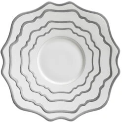 Casablanca Porcelain Collection In White/Silver