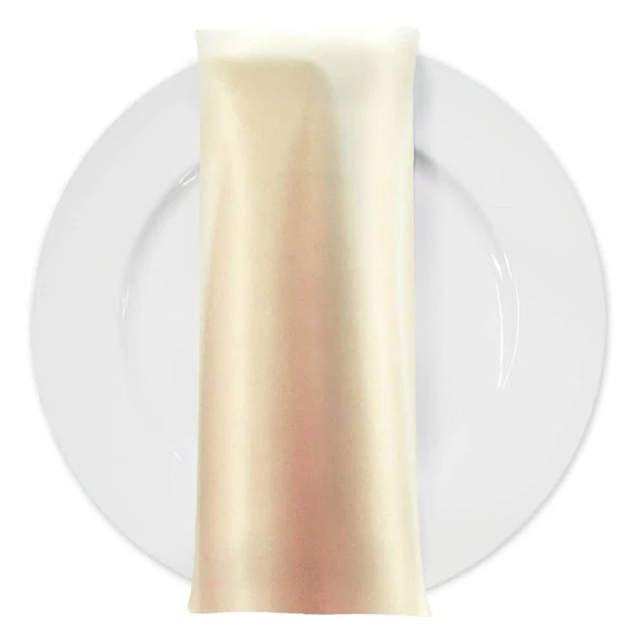 Lamour (Dull) Satin Table Napkin In Champagne 1340 1 Lamour (Dull) Satin Table Napkin In Champagne 1340