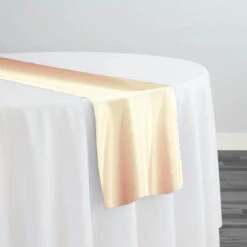 Lamour (Dull) Satin Table Runner In Champagne 1340