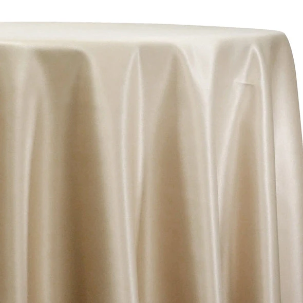 1pc - Lamour (Dull) Satin Table Linen In Champagne 1340 (132" Round) 1 1pc - Lamour (Dull) Satin Table Linen In Champagne 1340 (132" Round)