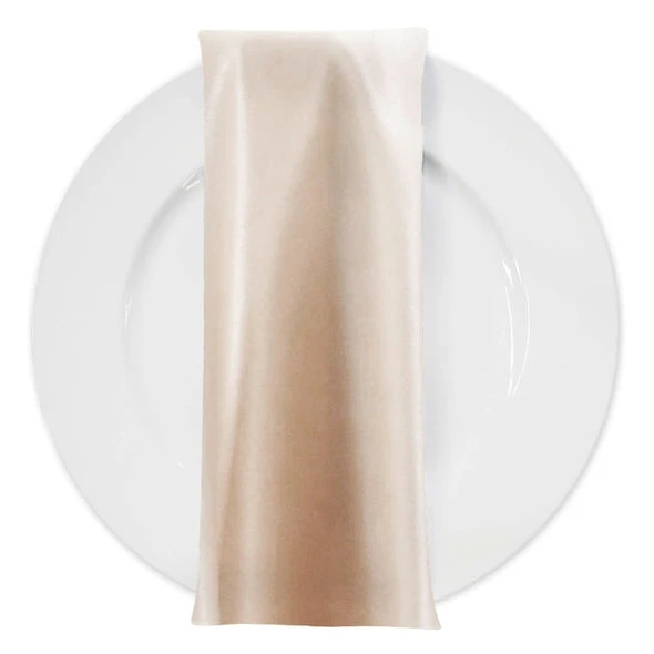 Lamour (Dull) Satin Table Napkin In LT Champagne 1441 1 Lamour (Dull) Satin Table Napkin In LT Champagne 1441