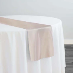 Lamour (Dull) Satin Table Runner In LT Champagne 1441