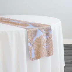 Princess Lace Table Runner In Champagne