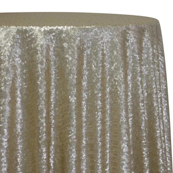 1pc - Glitz Sequins Table Linen 132" Round - Champagne 1 1pc - Glitz Sequins Table Linen 132" Round - Champagne