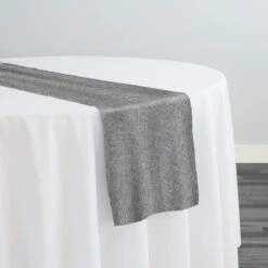 6pcs - Imitation Burlap Table Runner 20"x120" - Charcoal