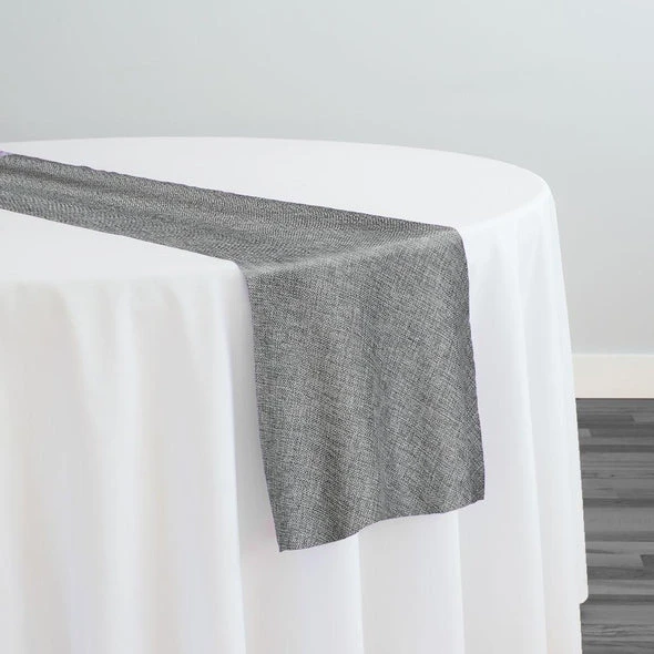 6pcs - Imitation Burlap Table Runner 20"x120" - Charcoal 1 6pcs - Imitation Burlap Table Runner 20"x120" - Charcoal