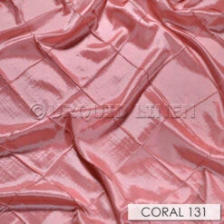 4" Pintuck Taffeta Banquet Fitted Tablecloths - Hospitality Line -Urquid Linen Shop Coral 131 5e8246e4 05c9 4f52 a0fd a74b1953d6ca