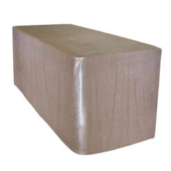 Lush Velvet Banquet Fitted Tablecloths - Hospitality Line -Urquid Linen Shop Cornerpleatstaupe2copy