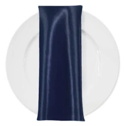 Shantung Satin (Reversible) Table Napkin In DK Navy