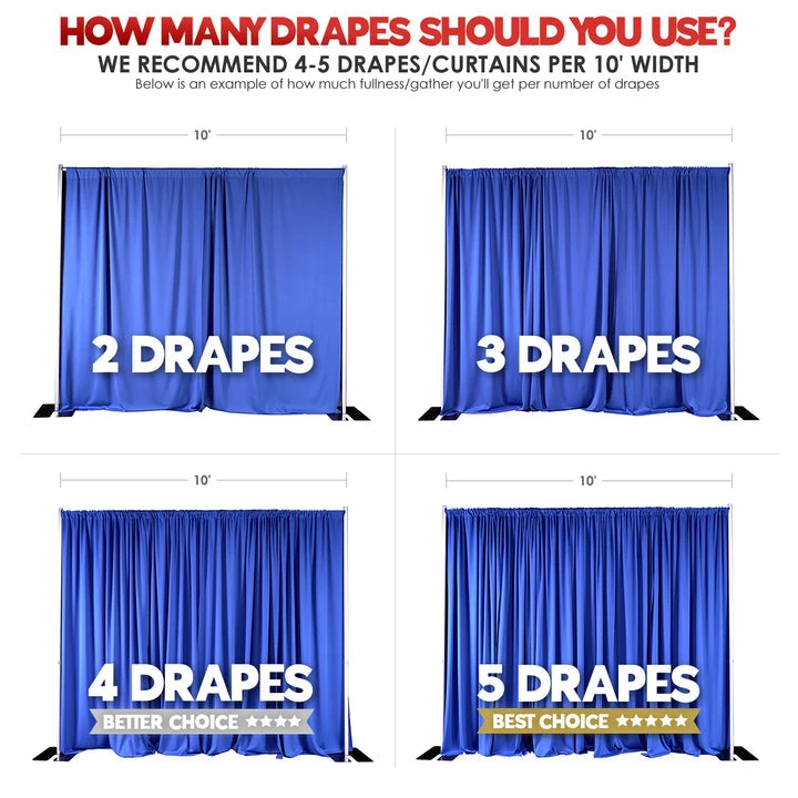 2pcs - Premium Poly (Poplin) Drapery Panel 11' Tall X 58" Wide - White 6 2pcs - Premium Poly (Poplin) Drapery Panel 11' Tall X 58" Wide - White - Image 6