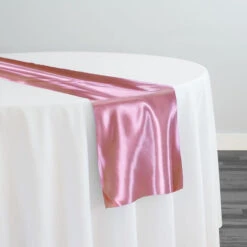 Bridal Satin Table Runner In Dusty Rose 317