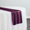 Lush Velvet Table Runner In Eggplant