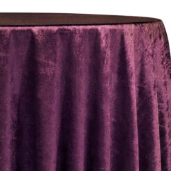 Lush Velvet Table Linen In Eggplant
