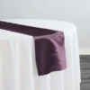 Shantung Satin (Reversible) Table Runner In Eggplant
