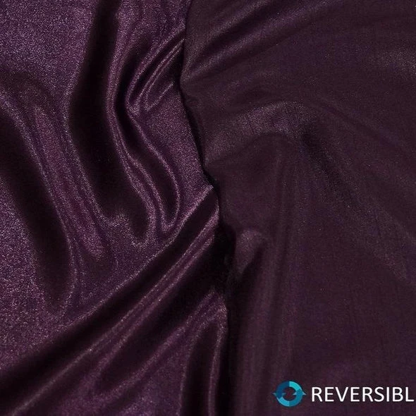 Shantung Satin (Reversible) Table Napkin In Eggplant 2 Shantung Satin (Reversible) Table Napkin In Eggplant - Image 2