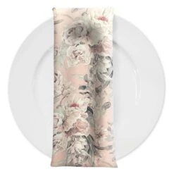 Floral Dusk (Poly Print) Table Napkin In Blush