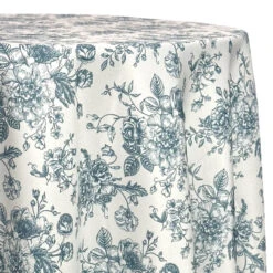 French Toile (Poly Print) Table Linen In Copen Perry
