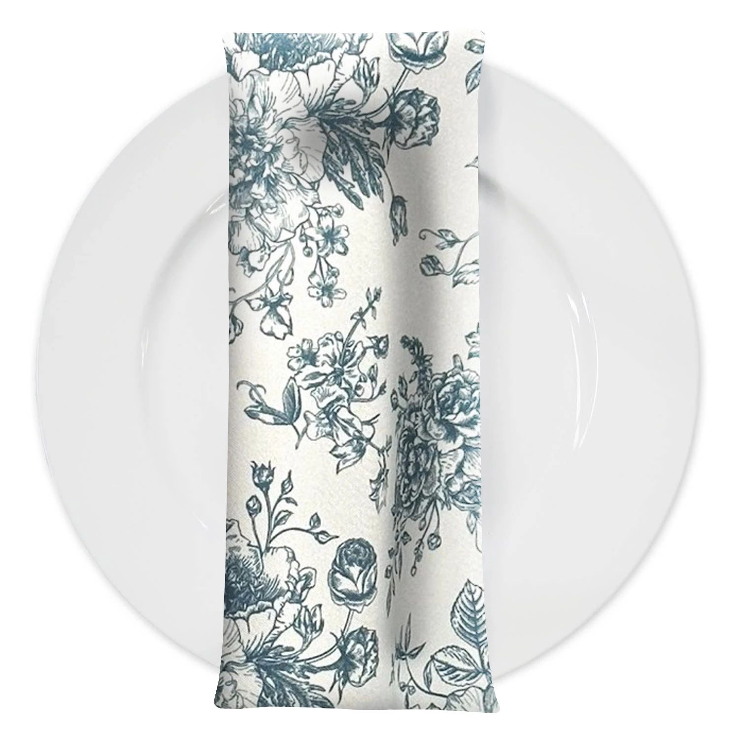 French Toile (Poly Print) Table Napkin In Copen Perry 1 French Toile (Poly Print) Table Napkin In Copen Perry