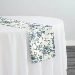 French Toile (Poly Print) Table Runner In Copen Perry