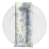 French Toile (Poly Print) Table Napkin In Lt Blue