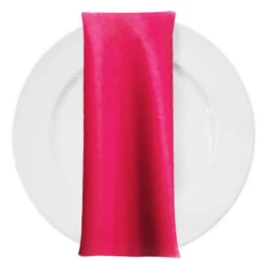 Lamour (Dull) Satin Table Napkin In Fuchsia 1195