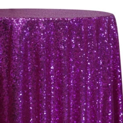 1pc - Glitz Sequins Table Linen 132" Round- Fuchsia