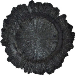 Reef - Glass Charger Plate In Black (Item # 0126) -Urquid Linen Shop GP 0126 Black e4300e2e a959 4ee9 832d f557620f61cb