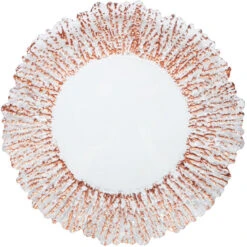 Floral - Glass Charger Plate In Rose Gold (Item # 0238) -Urquid Linen Shop GP 0238 Rose Gold 4ef20785 944c 4b4c 99ac 9fa413abe1df