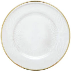 Ribbed Halo - Glass Charger Plate In Gold (Item # 0240) -Urquid Linen Shop GP 0240 Gold