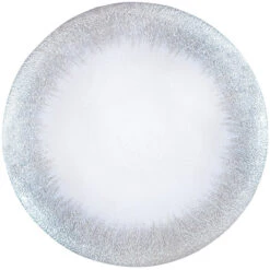 Stardust - Glass Charger Plate In Silver (Item # 0277) -Urquid Linen Shop GP 0277 Silver 3e7950f4 db12 40da ba93 7068e65f51e9