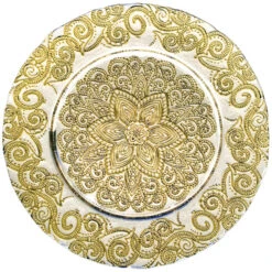 Henna - Glass Charger Plate In Gold (Item # 0294) 9 Henna - Glass Charger Plate In Gold (Item # 0294) -Urquid Linen Shop GP 0294 Gold Clear be457b8c 80ad 42a1 8948 e1491256a591