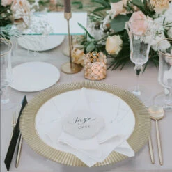 Apollo - Glass Charger Plate In Gold (Item # 0328) -Urquid Linen Shop GP0328Gold1mockup