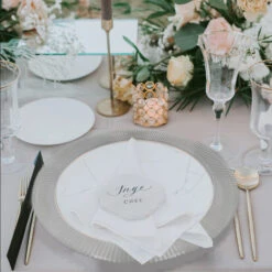 Apollo - Glass Charger Plate In Silver (Item # 0328) -Urquid Linen Shop GP0328Silver3mockup