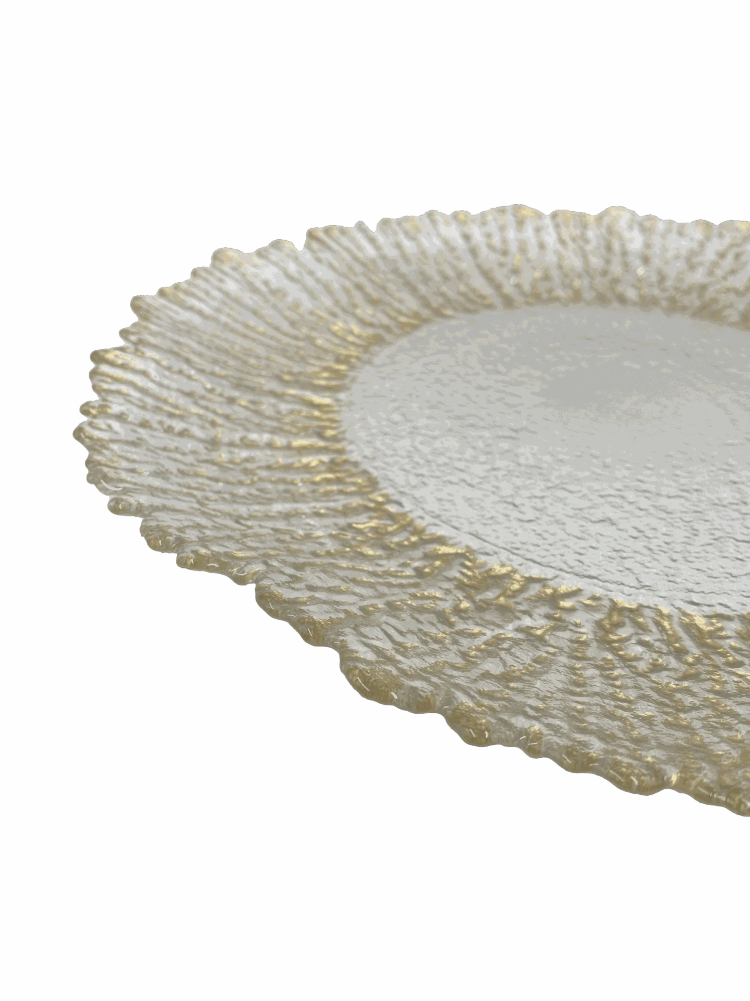 Floral - Glass Charger Plate In Gold (Item # 0238) 2 Floral - Glass Charger Plate In Gold (Item # 0238) - Image 2