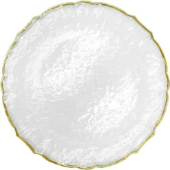 Ribbon - Glass Charger Plate In Gold (Item # 0296)