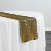 Glitz Sequins Table Runner In Gold 24K