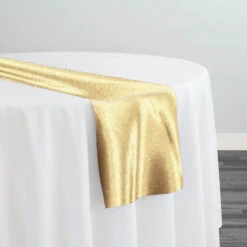 Luxury Satin Table Runner In Gold