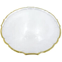 Ribbon - Glass Charger Plate In Gold (Item # 0296) -Urquid Linen Shop Gold3 49cbe902 ac5d 4215 8061 741909a9b947