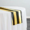 2" Satin Stripe Table Runner In Gold And Black