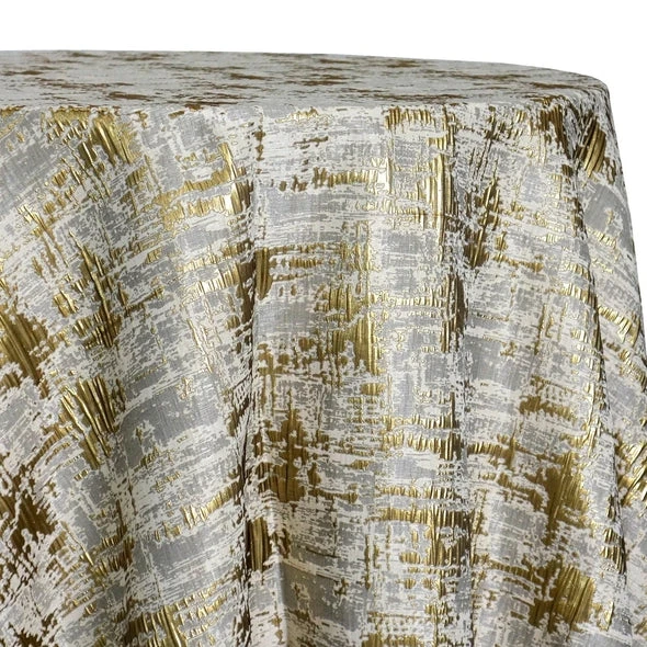 Calypso Jacquard (Reversible) Table Linen In Gold 2 Calypso Jacquard (Reversible) Table Linen In Gold - Image 2