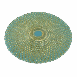 Mandala - Glass Charger Plate In Gold Teal (Item # 0230) 7 Mandala - Glass Charger Plate In Gold Teal (Item # 0230) -Urquid Linen Shop GoldTeal 3 edited