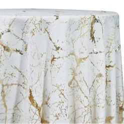 1pc - Marble Jacquard Table Linen In Gold (90"x132" Banquet)