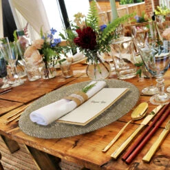 Static - Glass Charger Plate In Gold (Item # 0290) -Urquid Linen Shop Gold 144e42f7 68ab 44f3 9f79 5443d874ecd0