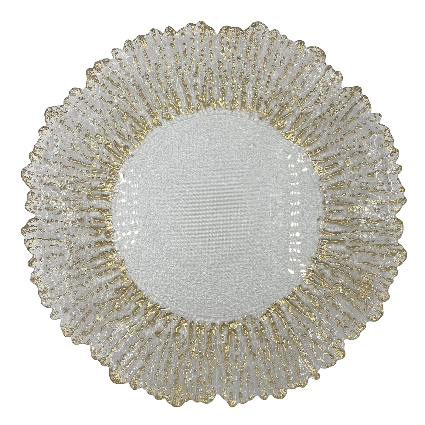 Floral - Glass Charger Plate In Gold (Item # 0238) 1 Floral - Glass Charger Plate In Gold (Item # 0238)