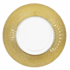 Dotted - Glass Charger Plate In Gold (Item # 0027)