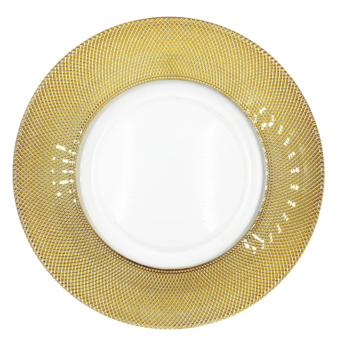 Dotted - Glass Charger Plate In Gold (Item # 0027) 1 Dotted - Glass Charger Plate In Gold (Item # 0027)
